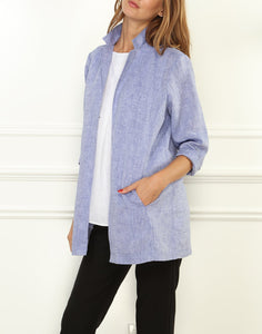 Haley Luxe Linen 3/4 Sleeve Notched Lapel Jacket