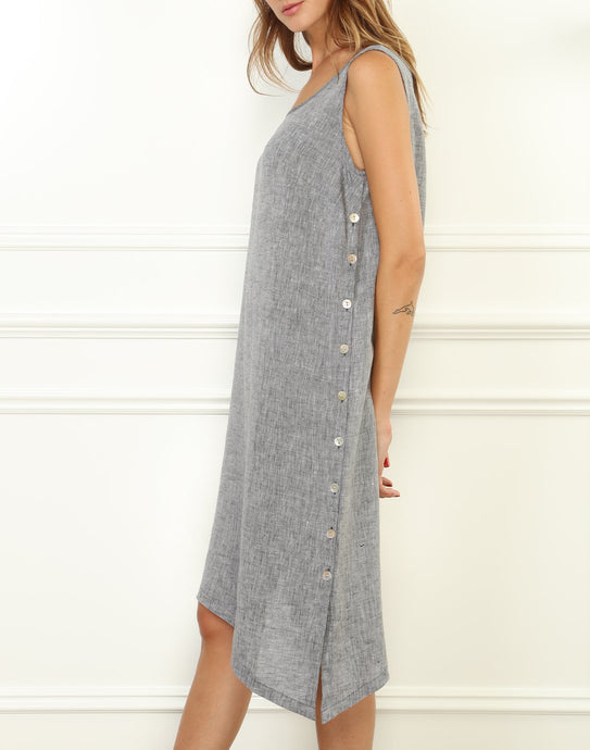 Ingrid Luxe Linen Sleeveless Dress