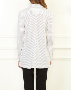 Beatrice Long Sleeve Luxe Linen Stripe Tunic