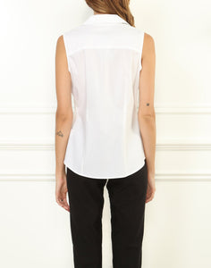 Joselyn Stretch Luxe Cotton Sleeveless Shirt