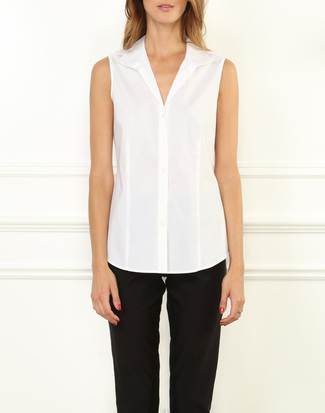Joselyn Stretch Luxe Cotton Sleeveless Shirt