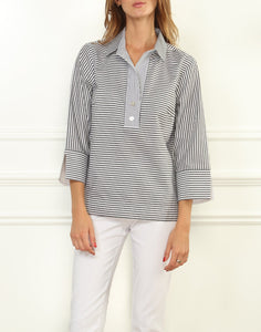 Aileen 3/4 Sleeve Stripe Detailed Shirt