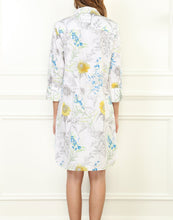 Load image into Gallery viewer, Kathleen Luxe Cotton 3/4 Sleeve Printed Sunflower Shirtdress