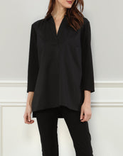 Load image into Gallery viewer, Ivy 3/4 Sleeve Woven/Knit Combo Tunic