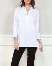 Load image into Gallery viewer, Ivy 3/4 Sleeve Woven/Knit Combo Tunic