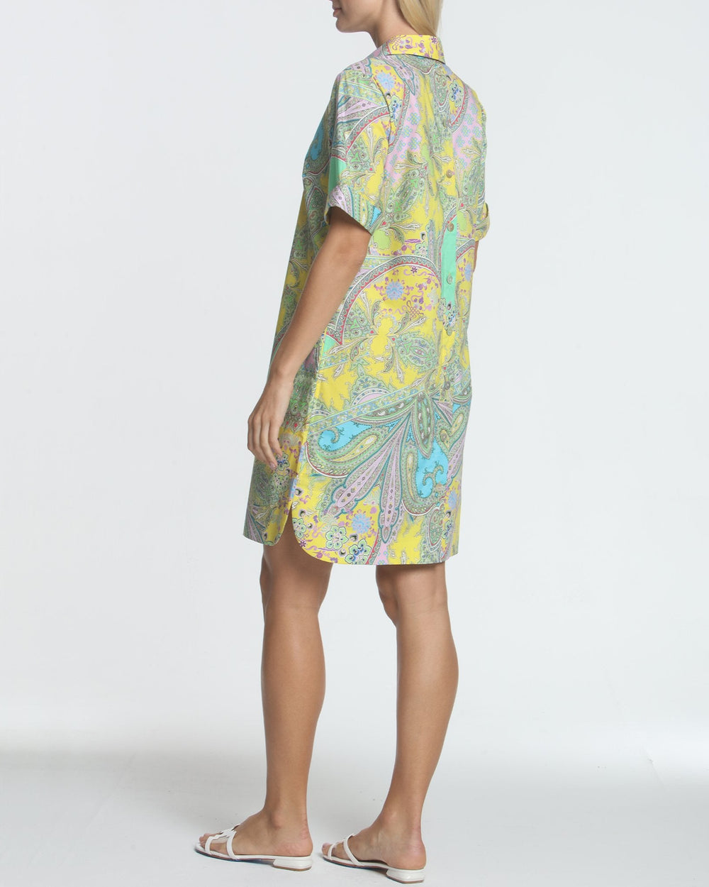 FINAL SALE NO RETURNS/EXCHANGES - Aileen Short Sleeve Paisley Printed Dress
